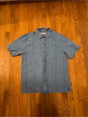 Tommy Bahama Slate Blue Short-Sleeve Button-Down Camp Shirt